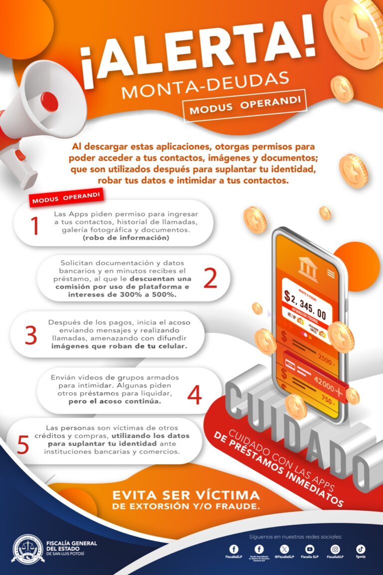 Advierte Fiscalía sobre APPS “Monta–Deudas”