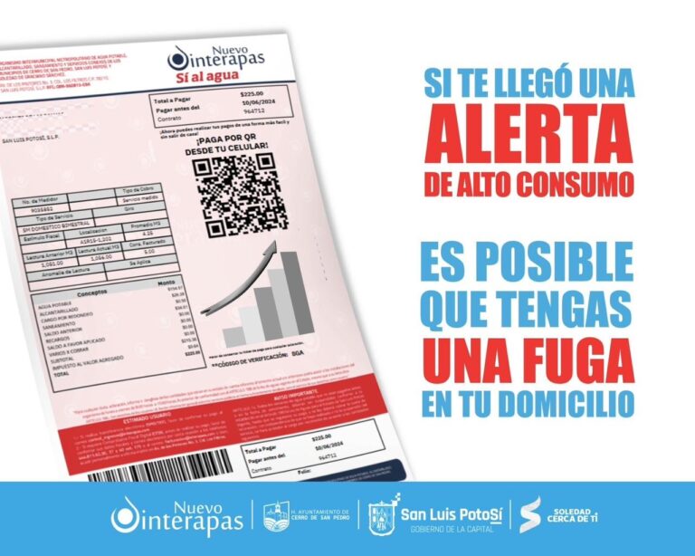 Por fugas, el 99 % de los altos consumos: Interapas