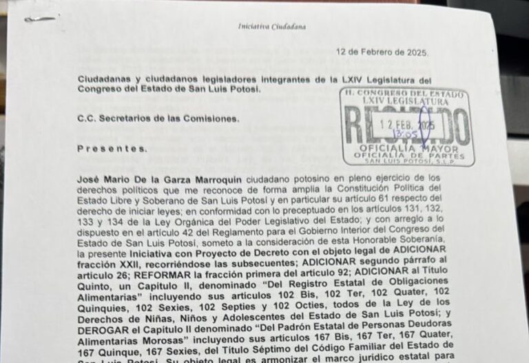 Propone De la Garza “balconear” a deudores alimentarios y evitar que realicen ciertos trámites