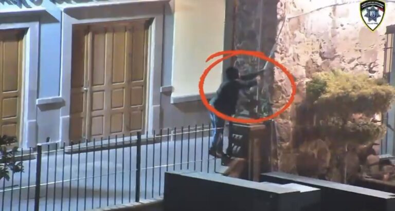 Arrestan a hombre que causó daños en el alumbrado de Aranzazú