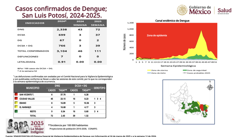 SLP, con 111 casos ya confirmados de dengue en lo que va del año