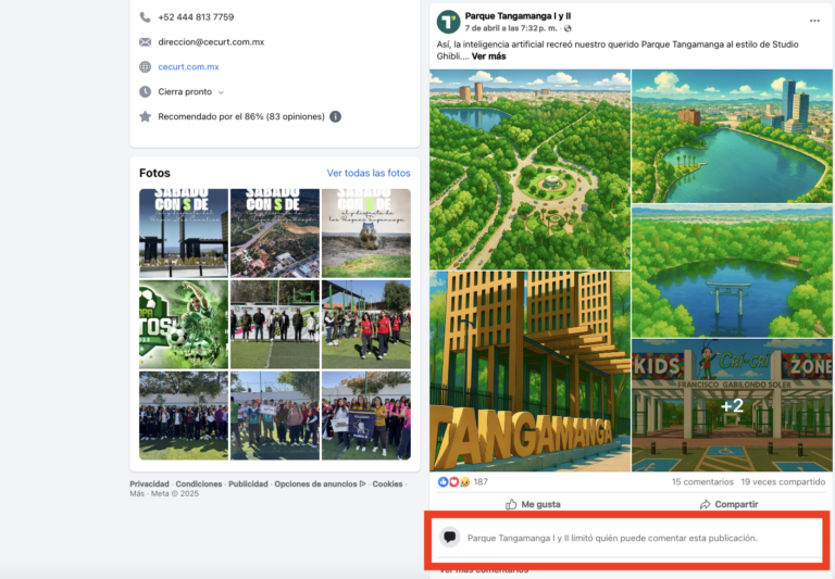 Restringe Gobierno comentarios de usuarios en redes sociales del Tangamanga
