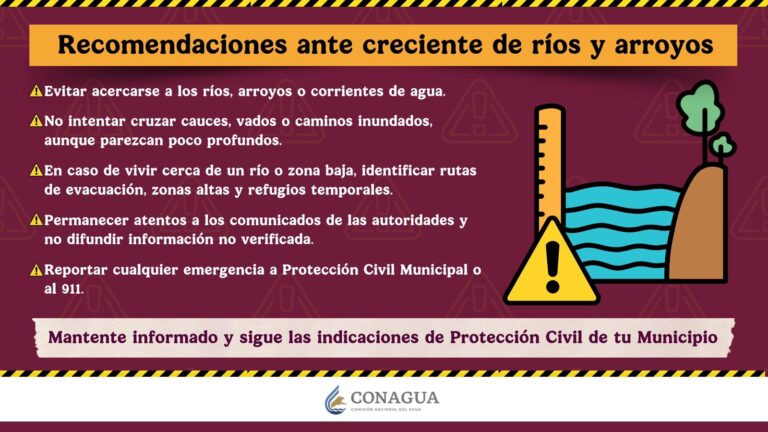 Conagua, en alerta ante incremento de niveles en ríos de la Huasteca potosina