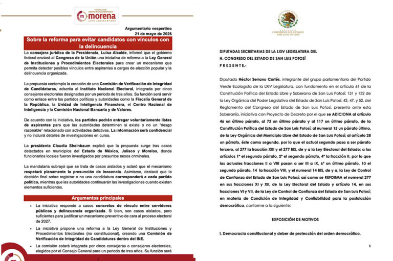 Mientras Serrano plantea filtro obligatorio a candidatos, propuesta federal sólo sería voluntaria