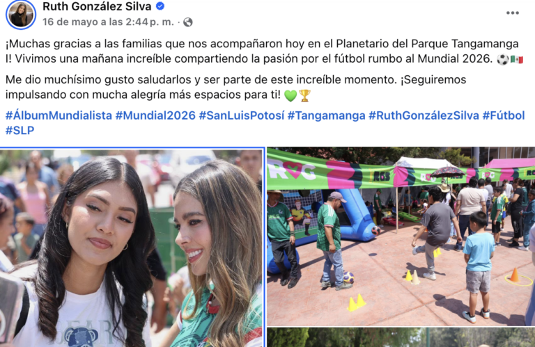 Parques Tangamanga se deslindan de evento futbolero encabezado por Ruth González en el Planetario